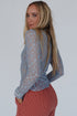 Sheer Floral Lace Long Sleeve Slim Fit Top